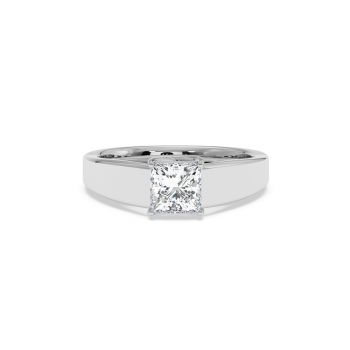 0.99ct Princess Cut Central Diamond Engagement Ring