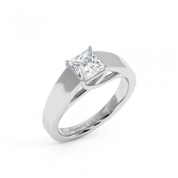 0.99ct Princess Cut Central Diamond Engagement Ring
