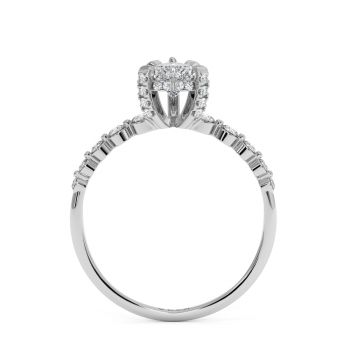 Engagement ring with Heart diamond of 0.30 ct and side diamonds of 0.27 ct