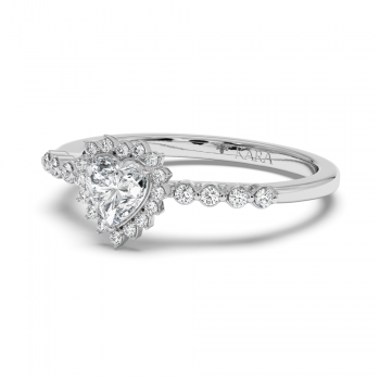 Engagement ring with 0.50 ct Heart diamond and 0.22 ct side diamonds