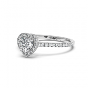 Engagement ring with 0.50 ct Heart diamond and 0.24 ct side diamonds