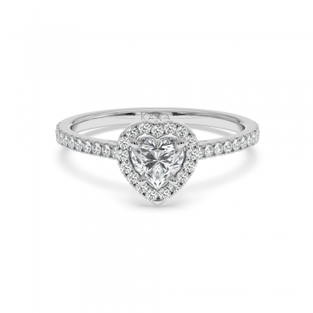Engagement ring with 0.50 ct Heart diamond and 0.24 ct side diamonds