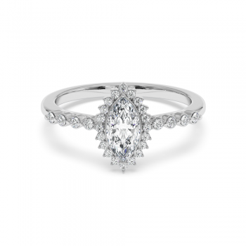 Engagement ring with 0.50 ct Marquise diamond and 0.15 ct side diamonds