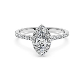 Engagement ring with 0.50 ct Marquise diamond and 0.25 ct side diamonds