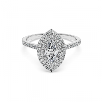 Engagement ring with 0.50 ct Marquise diamond and 0.37 ct side diamonds