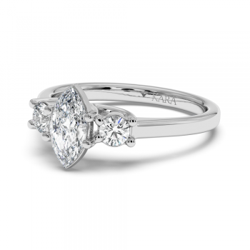 Engagement ring with 0.71 ct Marquise diamond and 0.27 ct side diamonds