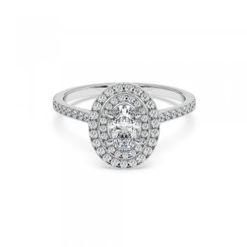 Engagement ring with 0.50 ct Oval diamond and 0.35 ct side diamonds