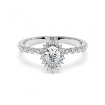 Engagement ring with 0.50 ct Pear diamond and 0.22 ct side diamonds