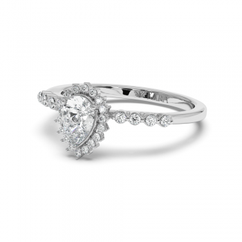 Engagement ring with 0.50 ct Pear diamond and 0.22 ct side diamonds