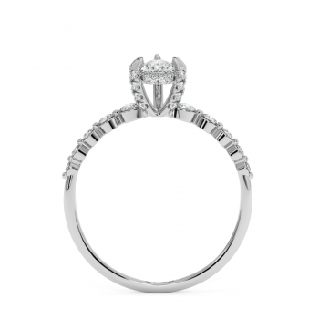 Engagement ring with 0.30 ct Pear diamond and 0.28 ct side diamonds