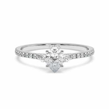 Engagement ring with 0.50 ct Pear diamond and 0.23 ct side diamonds