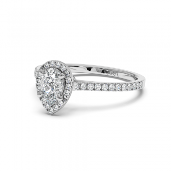 Engagement ring with 0.50 ct Pear diamond and 0.23 ct side diamonds