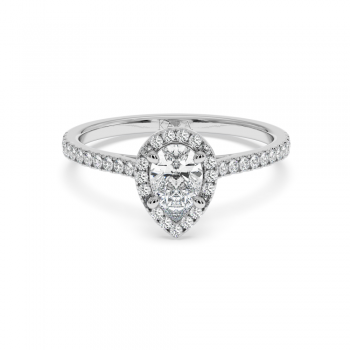 Engagement ring with 0.50 ct Pear diamond and 0.23 ct side diamonds
