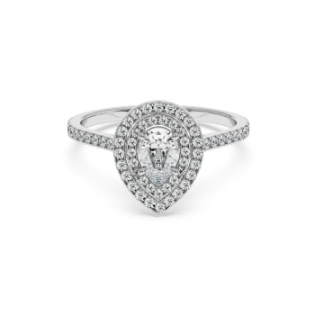 Engagement ring with 0.50 ct Pear diamond and 0.34 ct side diamonds