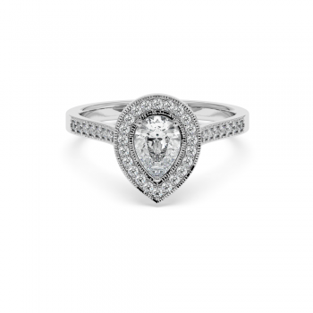 Engagement ring with 0.70 ct Pear diamond and 0.26 ct side diamonds