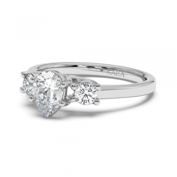 Engagement ring with 0.70 ct Pear diamond and 0.27 ct side diamonds