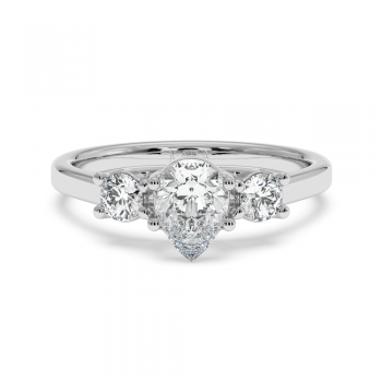 Engagement ring with 0.70 ct Pear diamond and 0.27 ct side diamonds