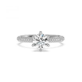 Engagement Ring with 1ct Center Diamonds and 0.71ct Side Diamonds