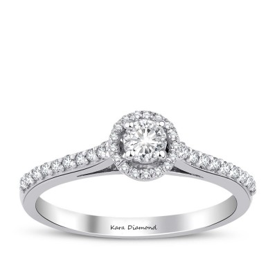Engagement ring with central diamond of 0.40 ct and side diamonds of 0.15 ct