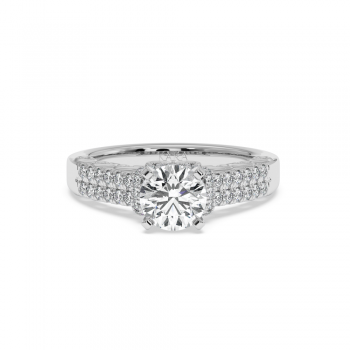 Engagement Ring with a 1ct Center Diamond and 0.30ct Side Diamonds