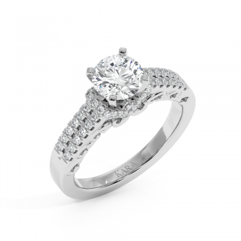 Engagement Ring with a 1ct Center Diamond and 0.30ct Side Diamonds