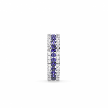 Eternity ring with 1.01 ct diamonds and 1.04 ct tanzanite