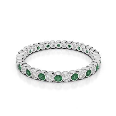 Eternity ring with 0.20 ct diamonds and 0.30 ct emeralds