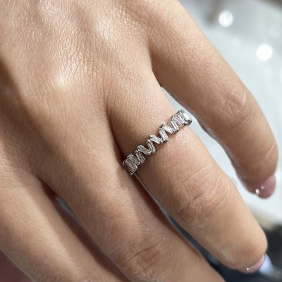 Semi Eternity Ring/ 0.60 ct Baget Diamond Ring