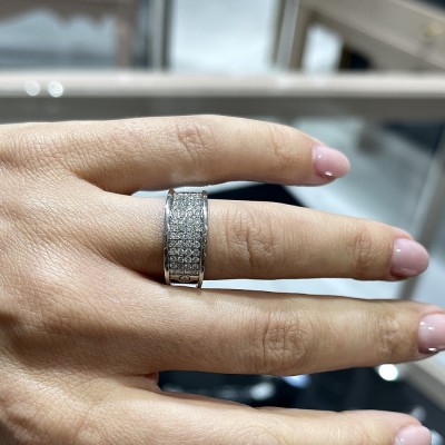 Semi Eternity Ring/ 0.66 ct Diamond Ring