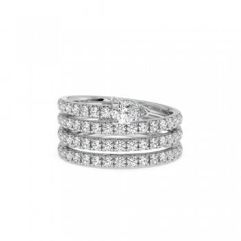 Snake Ring with a 0.31ct Pear Cut Diamond and 0.83ct Round Diamonds