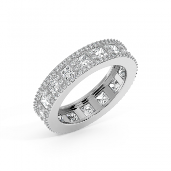 2.24ct Princess Cut Diamonds and 0.75ct Round Diamonds Eternity Ring/WRING