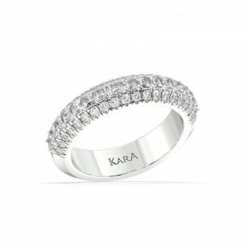 Eternity Ring / Wedding Ring with 0.80 ct Princess Diamonds and 0.48 ct Round Diamonds