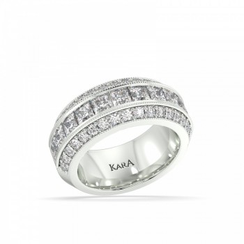 Eternity Ring/Eternity Wedding Ring with 1.86 ct Princess Diamonds and 0.74 ct Round Diamonds