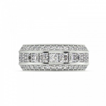 Eternity Ring/Eternity Wedding Ring with 1.86 ct Princess Diamonds and 0.74 ct Round Diamonds