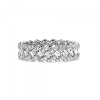 Eternity Ring / Wedding Ring with 0.50ct Round Diamonds and 0.60ct Baget Diamonds