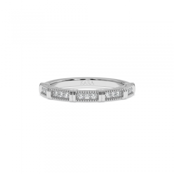 Semi Eternity Wedding Ring with Diamonds of 0.13ct