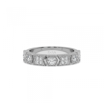 Semi Eternity Wedding Ring with Diamonds 0.30ct