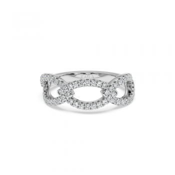 Semi Eternity Wedding Ring with Diamonds 0.47ct