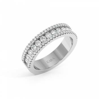 Semi Eternity Wedding Ring with Diamonds of 0.89ct