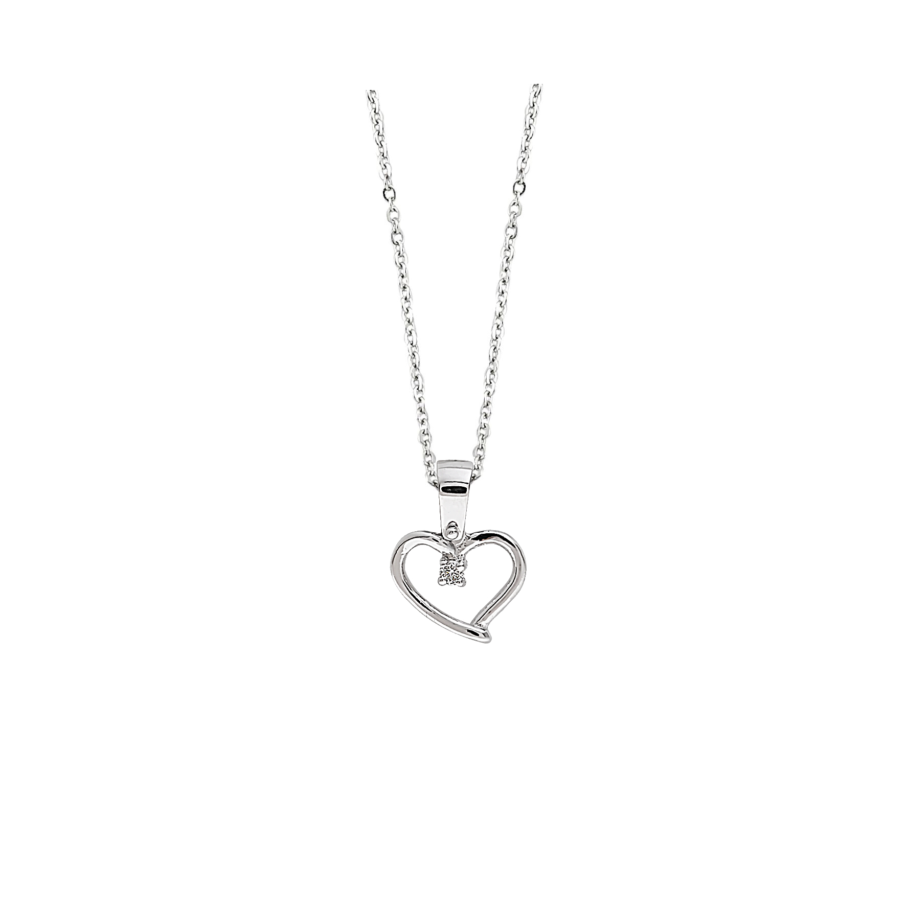 White gold pendant with 0.03 ct diamond