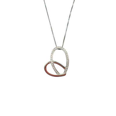 Big Heart Pendant with Diamonds 0.33 ct