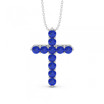 Blue-Cross pendant with 6.40 ct Sapphires and 0.02 ct Diamonds