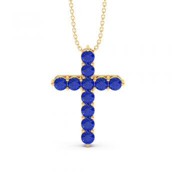 Blue-Cross pendant with 6.40 ct Sapphires and 0.02 ct Diamonds