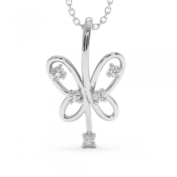 Butterfly pendant with 0.10 ct diamonds