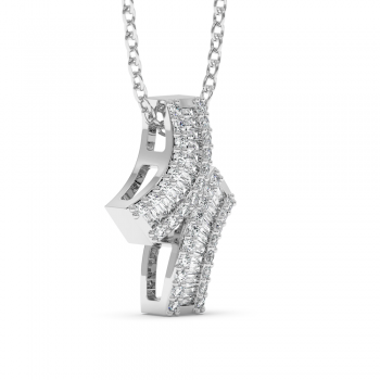 Pendant with Baget Diamonds of 0.12 ct and Round Diamonds of 0.10 ct