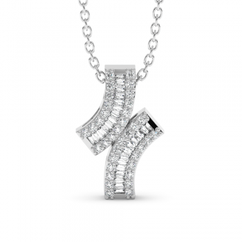 Pendant with Baget Diamonds of 0.12 ct and Round Diamonds of 0.10 ct