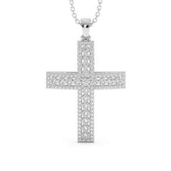 Cross Pendant with Diamonds 0.45 ct