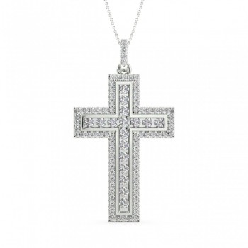 Cross pendant with 0.73 ct diamonds