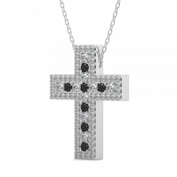 Cross pendant with 0.79 ct diamonds