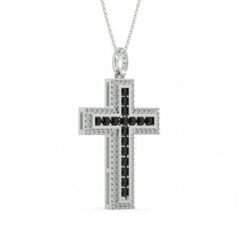 Cross pendant with 0.44 ct. black diamonds and 0.29 ct. white diamonds